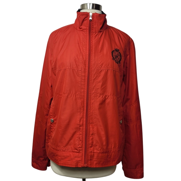 Lauren Ralph Lauren Active Red Utility Windbreaker Long Sleeve Jacket Size XL - Picture 1 of 9